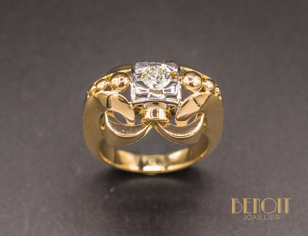 Bague Cocktail 1950 Diamant - Image 2