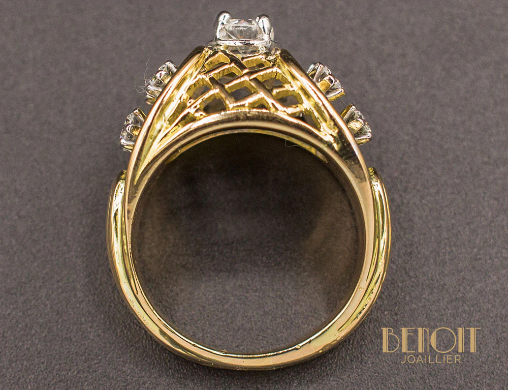 Bague Cocktail 1950 Diamants - Image 6