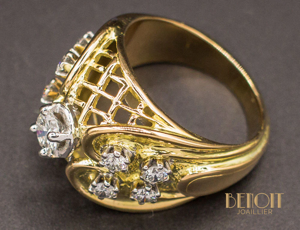 Bague Cocktail 1950 Diamants - Image 7