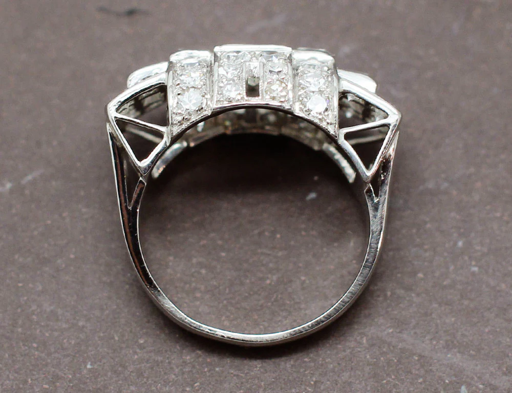 Bague Cocktail Art Déco Diamants - Image 5