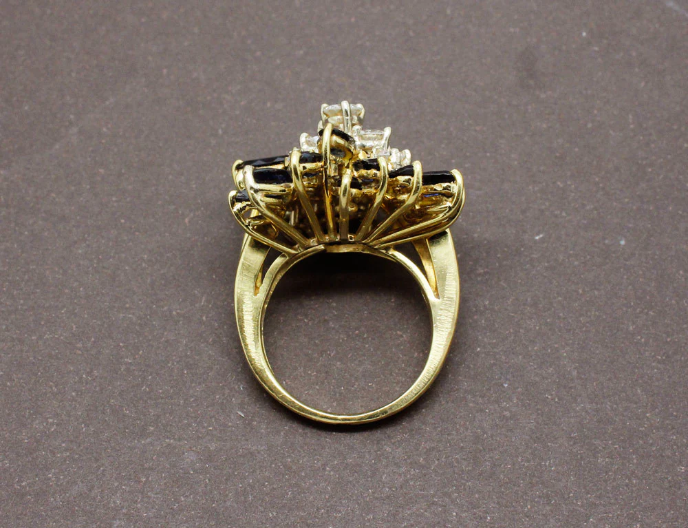 Bague Cocktail Diamants et Saphirs - Image 6