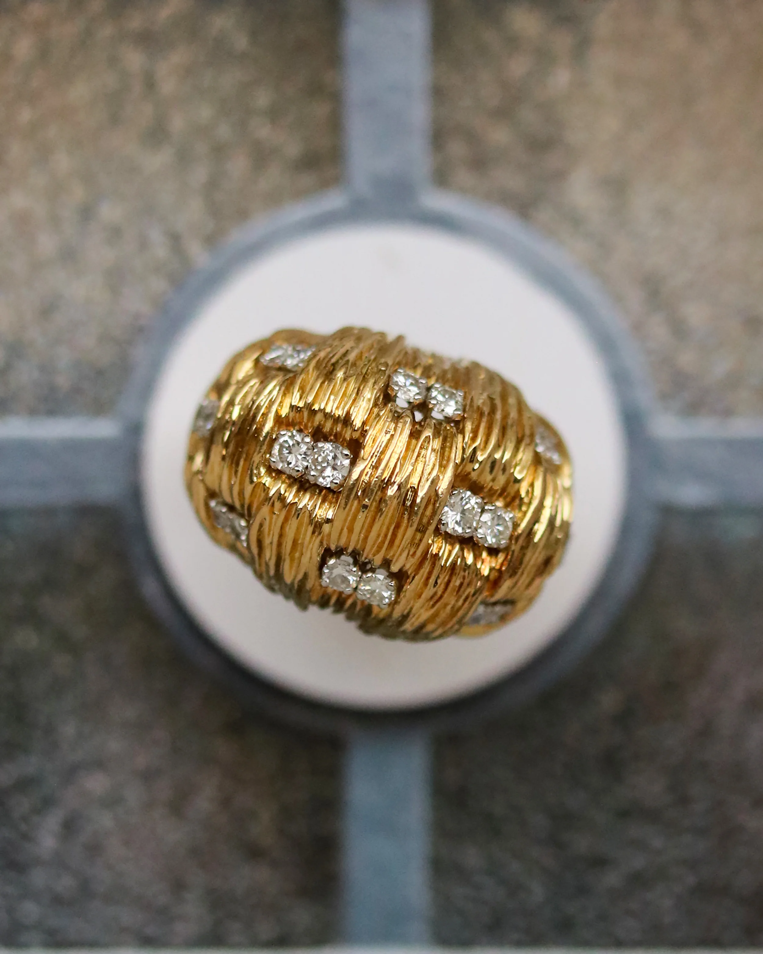 Bague Dôme Or Jaune et Diamants - Image 4