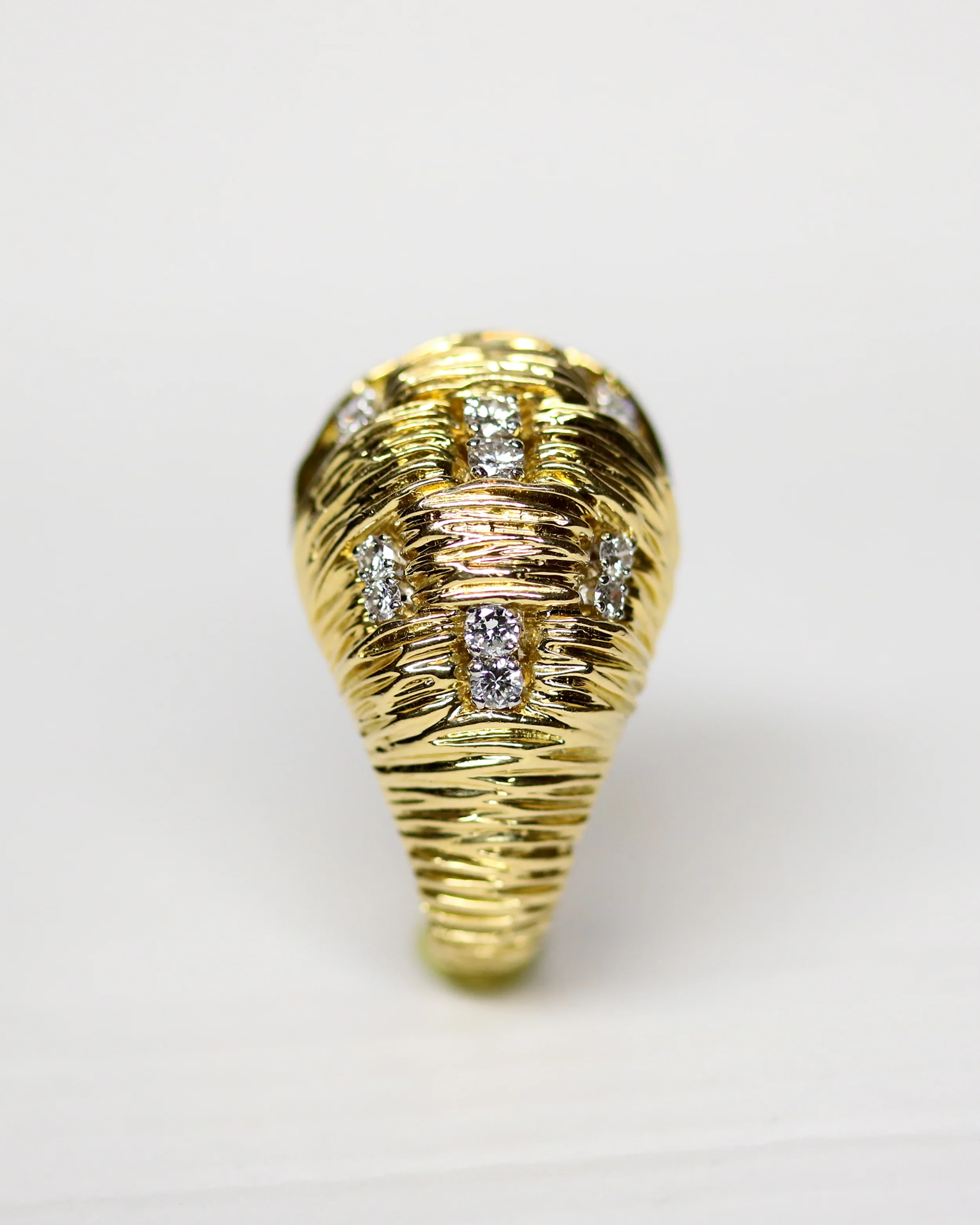 Bague Dôme Or Jaune et Diamants - Image 6