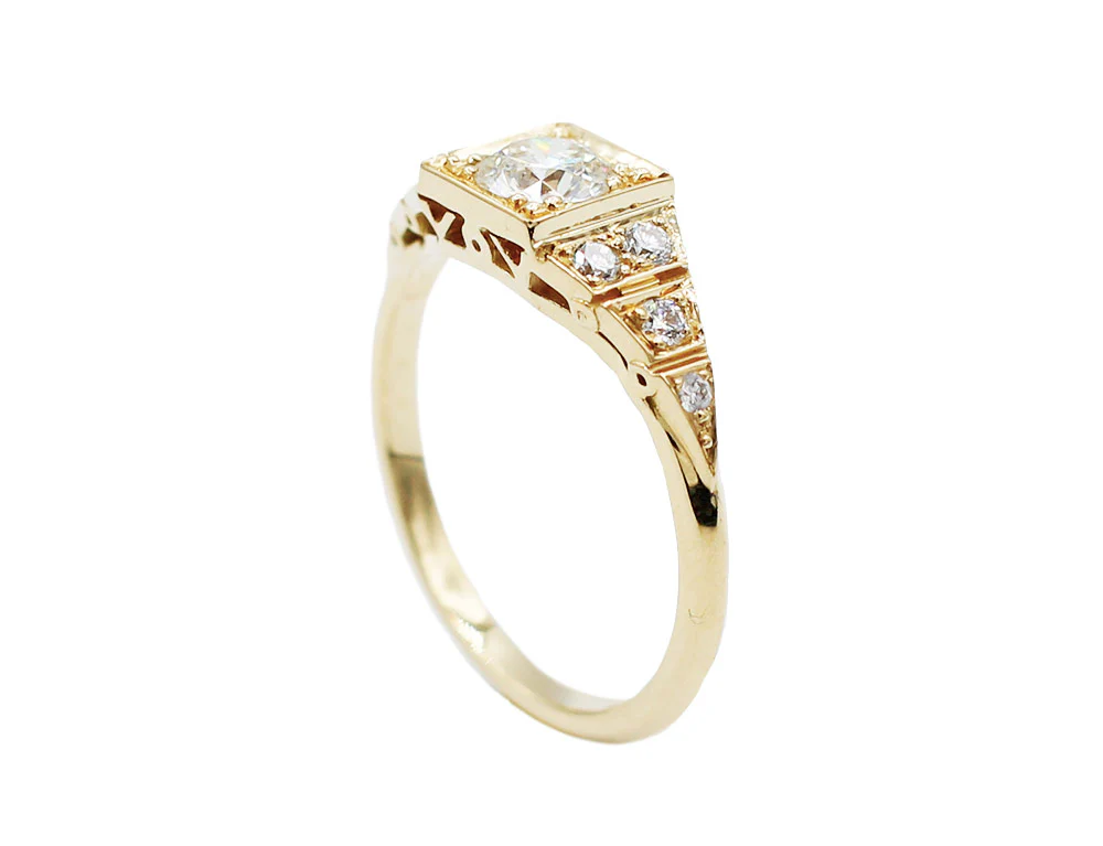 Bague Création Benoit Joaillier "Chevalière Art Déco" Diamant G-VS2 0,50ct - Image 3