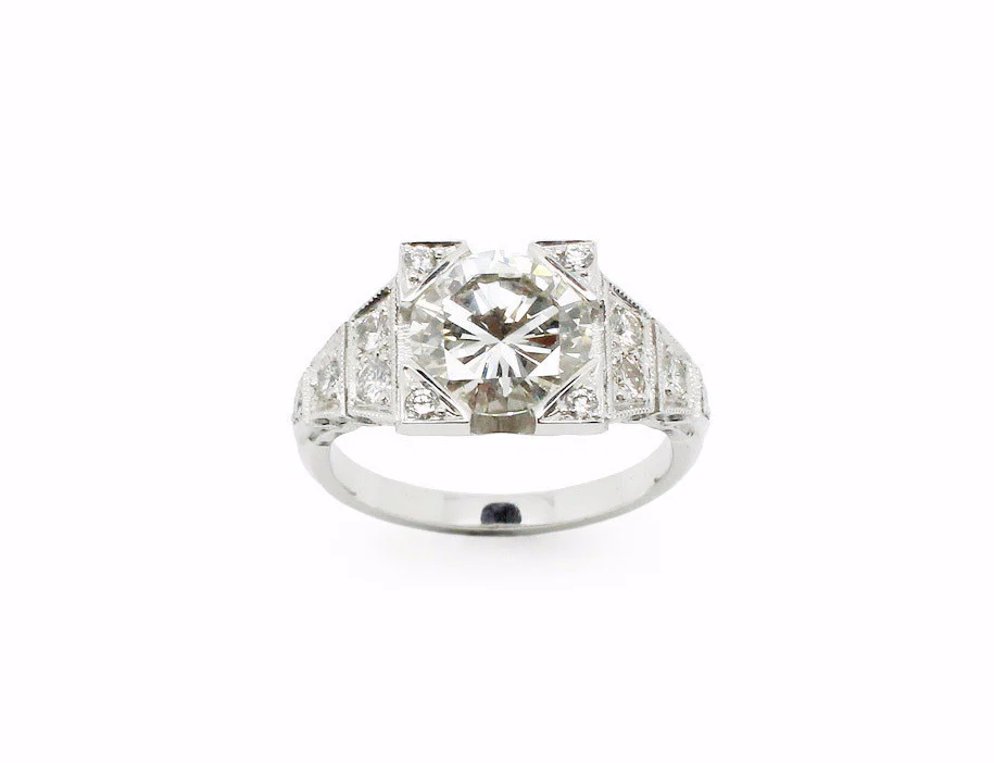 Bague Création Benoit Joaillier "Grande Chevalière Art Déco" Diamant 2,06cts - Image 2