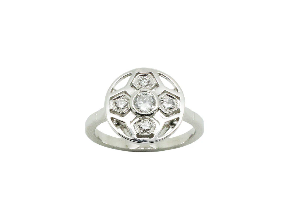 Bague Création Benoit Joaillier "Bouton" Diamants - Image 2