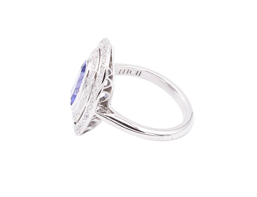 Bague Création Benoît Joaillier "Double Entourage" Tanzanite - Image 4