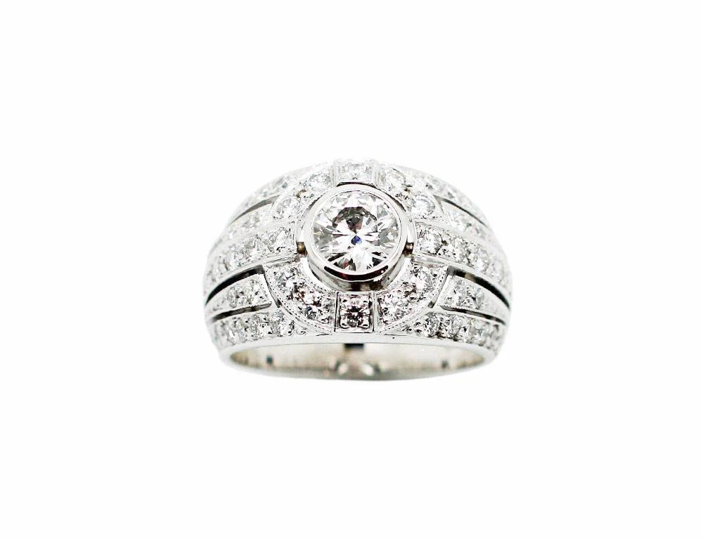 Bague Création Benoit Joaillier "Jonc Art Déco" Diamant F-SI1 0,74 ct - Image 2
