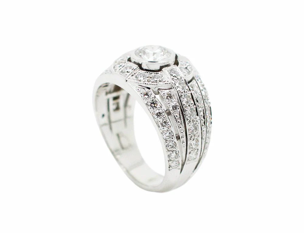 Bague Création Benoit Joaillier "Jonc Art Déco" Diamant F-SI1 0,74 ct - Image 3