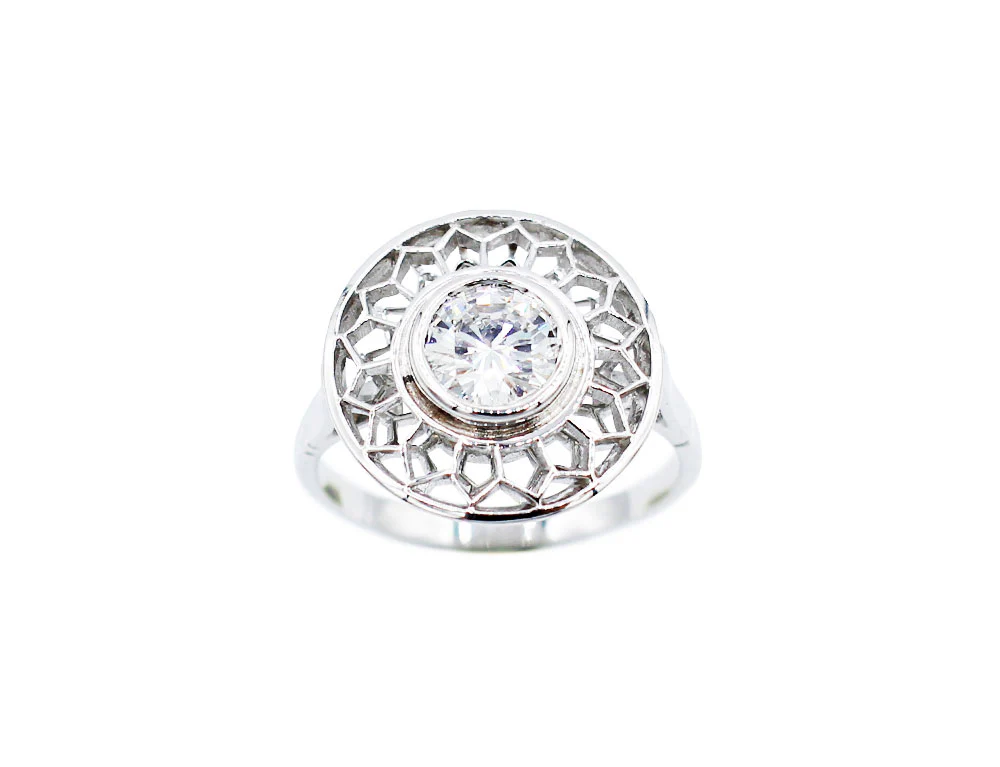 Bague Création Benoit Joaillier "Nids D'Abeille" - Image 2