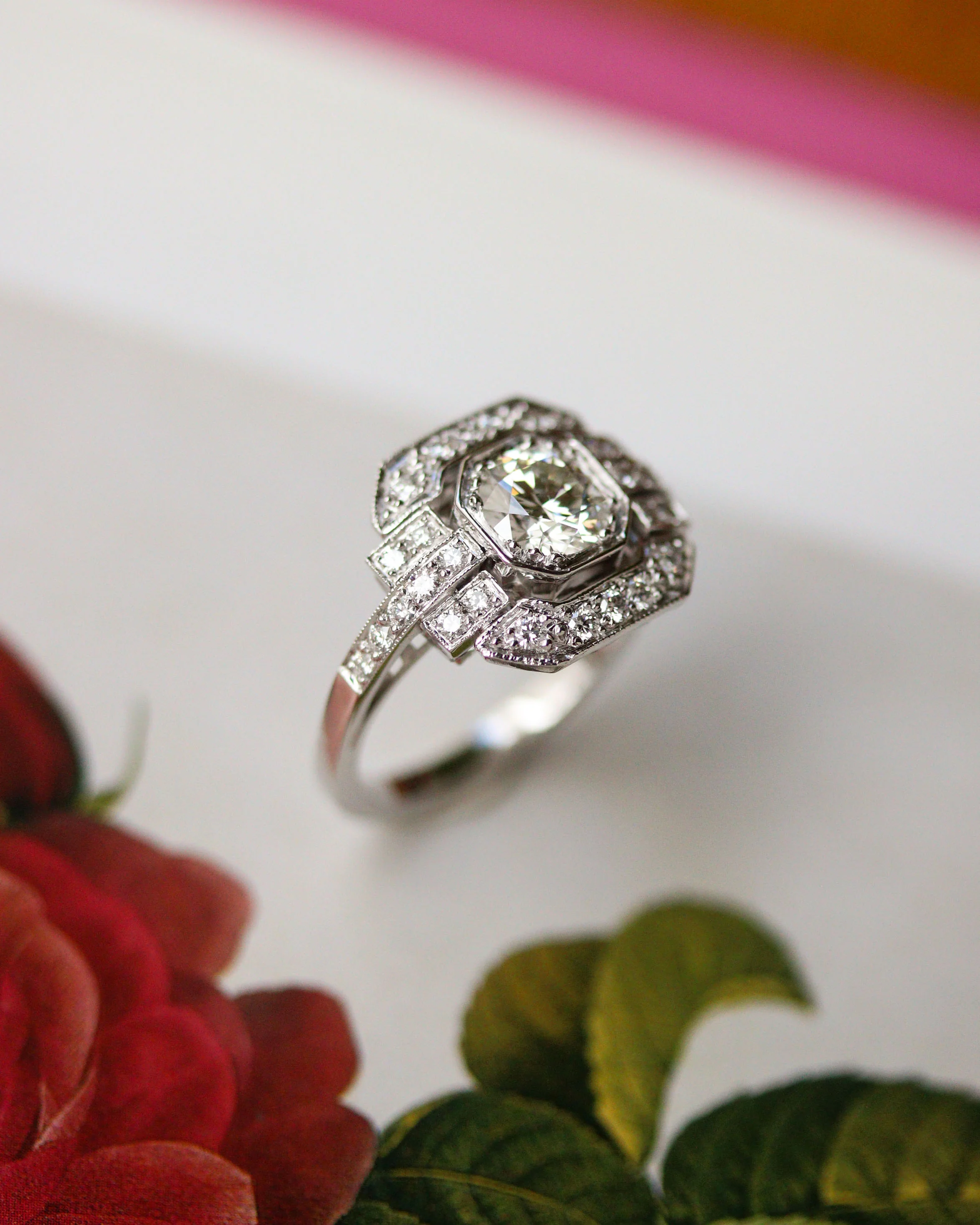 Bague Création Benoit Joaillier "Octogonale" Diamant Certifié GIA 0,81ct H-Si1 - Image 4