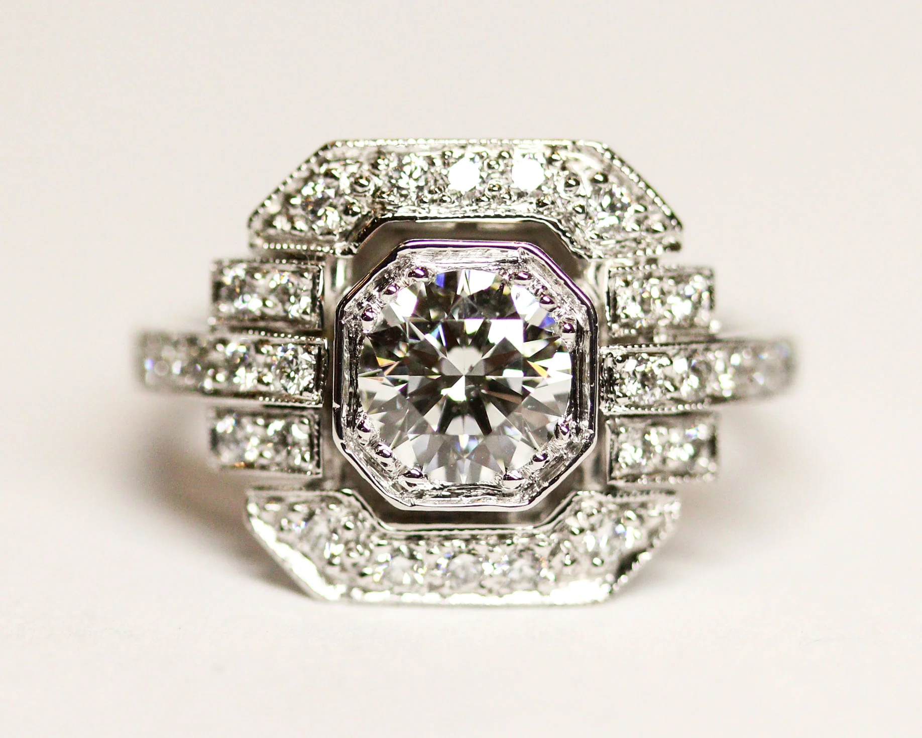 Bague Création Benoit Joaillier "Octogonale" Diamant Certifié GIA 0,81ct H-Si1 - Image 8