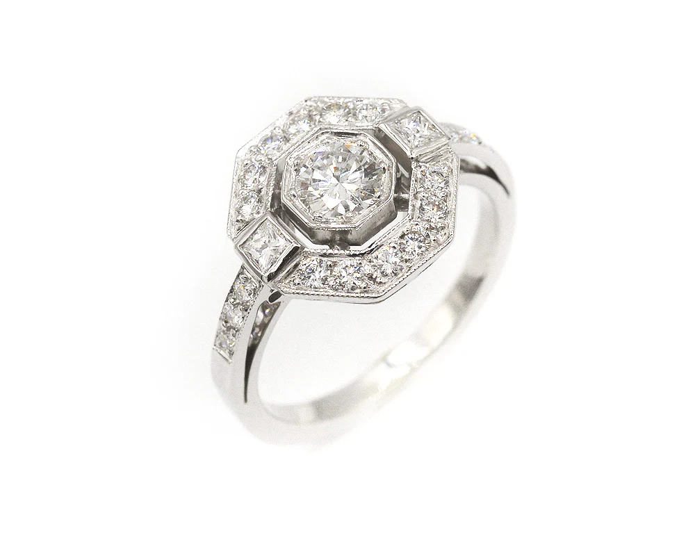 Bague Création Benoit Joaillier "Octogone Princesse" Diamant 0,28ct G-VVS1