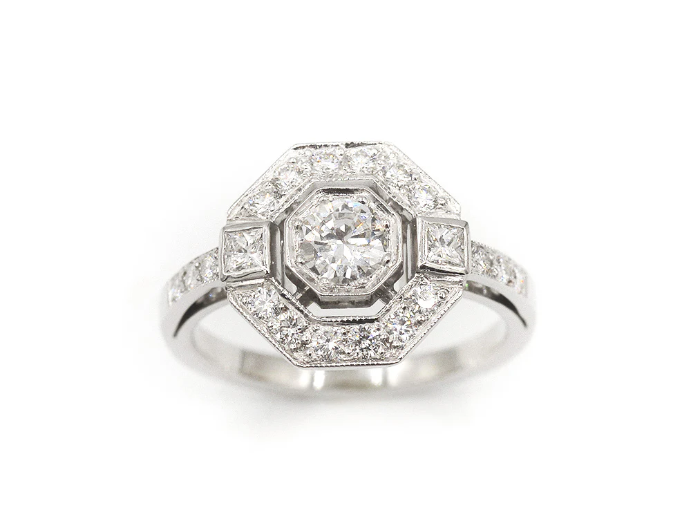 Bague Création Benoit Joaillier "Octogone Princesse" Diamant 0,28ct G-VVS1 - Image 2