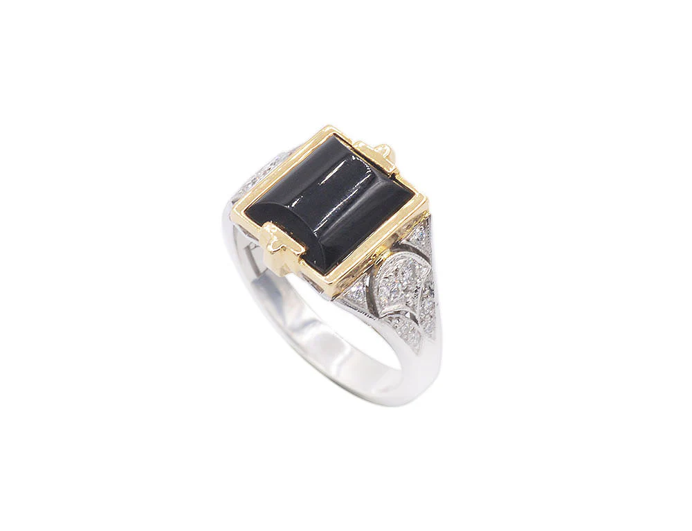 Bague Création Benoît Joaillier "Onyx Art Déco" - Image 3