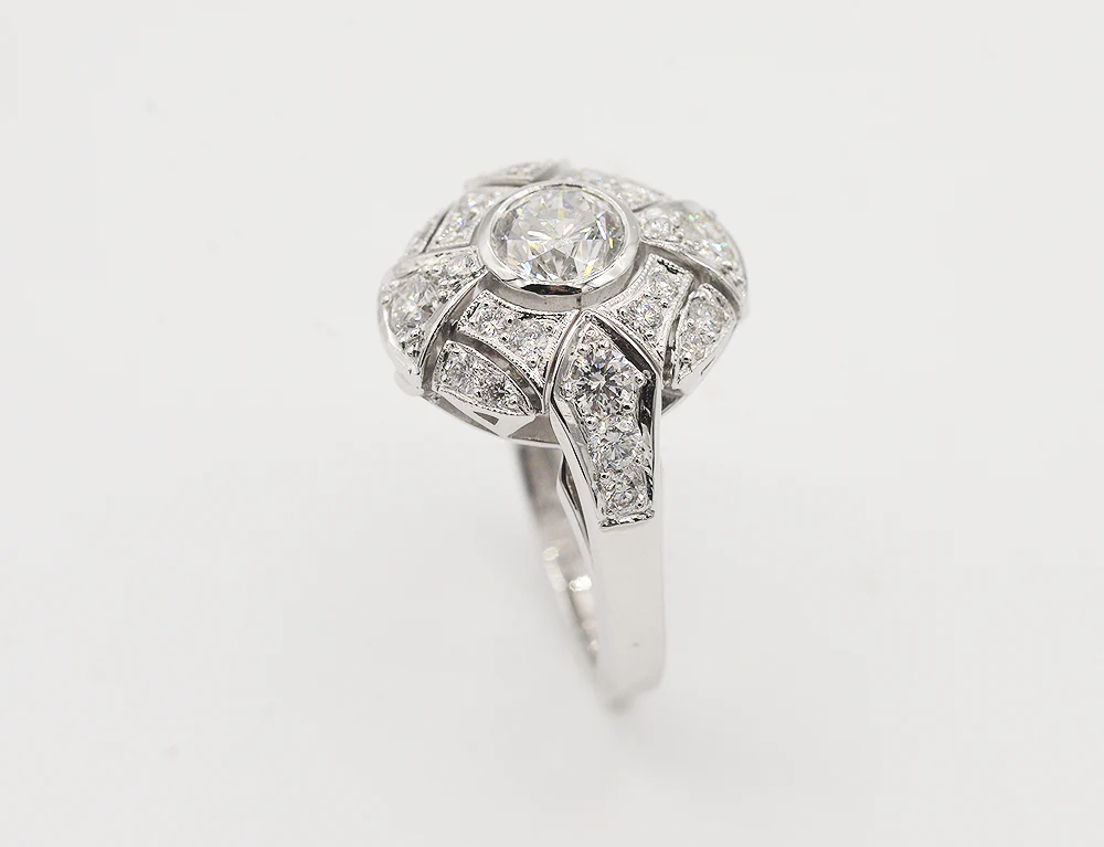 Bague Création Benoît Joaillier "Ovale Style Art Déco" Diamant 0,70 carat - Image 3