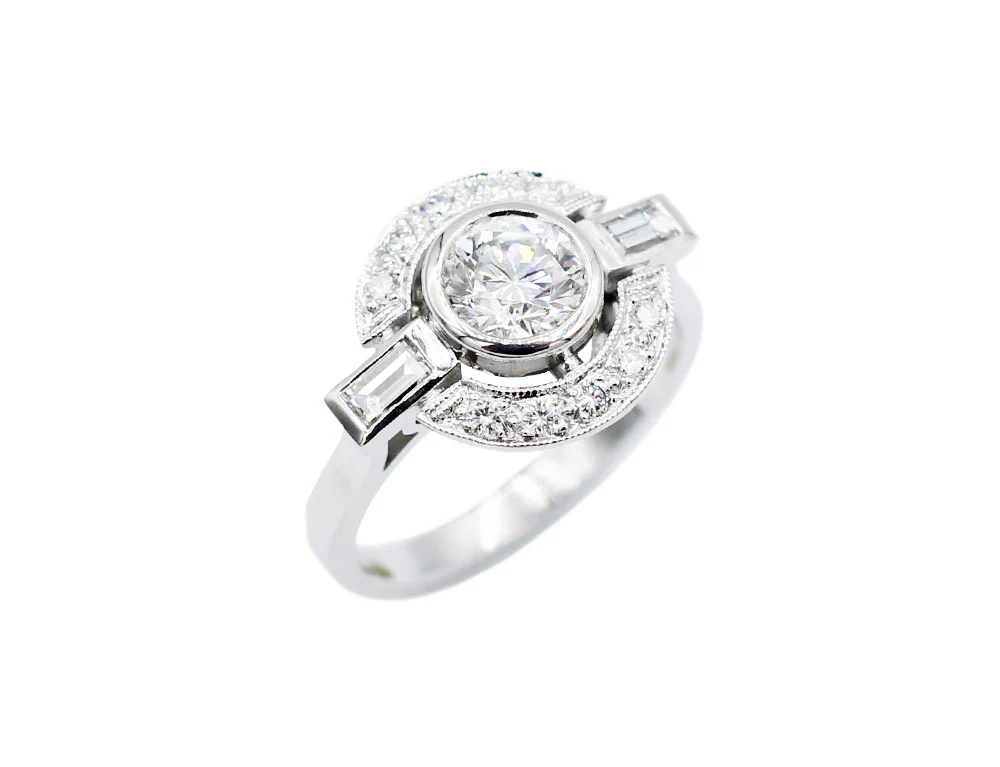 Bague Création Benoit Joaillier "Ronde Baguettes" Diamant G-VVS1 0,93ct