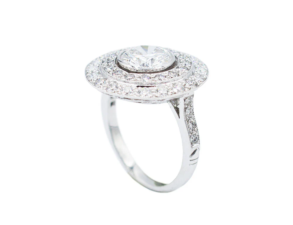 Bague Création Benoit Joaillier "Ronde Double Entourage" Diamant 1.65ct D-SI1 - Image 3