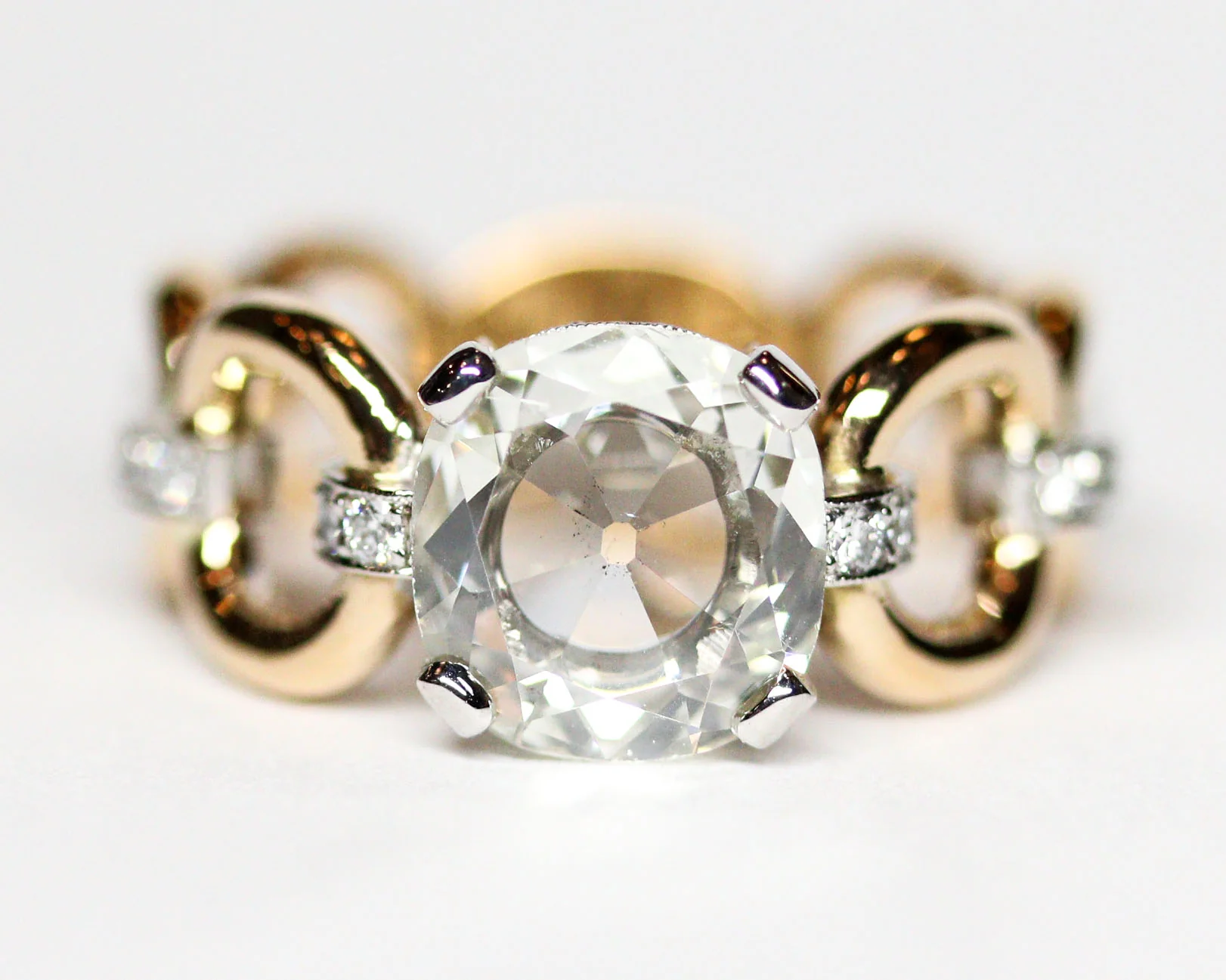 Bague Création Benoît Joaillier Solitaire "Mailles et Godrons" Diamants - Image 9