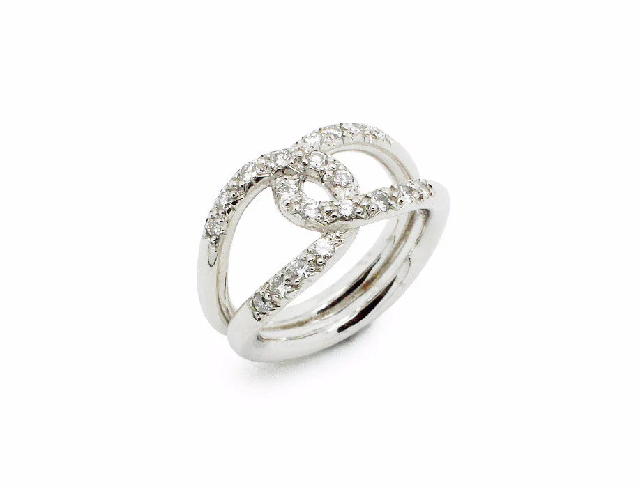 Bague Création Benoit Joaillier "Infini" Or Gris et Diamants