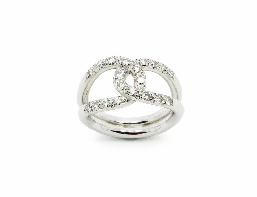 Bague Création Benoit Joaillier "Infini" Or Gris et Diamants - Image 2