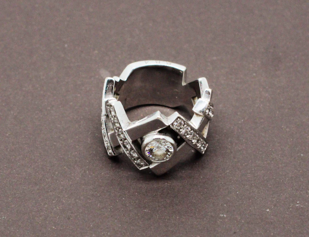 Bague Diamants 1 Carat et Or Blanc - Image 3