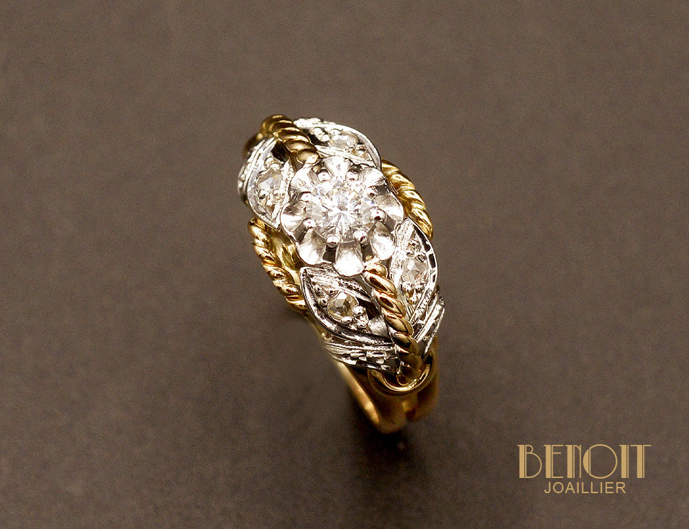 Bague Diamants torsades 1950 - Image 3