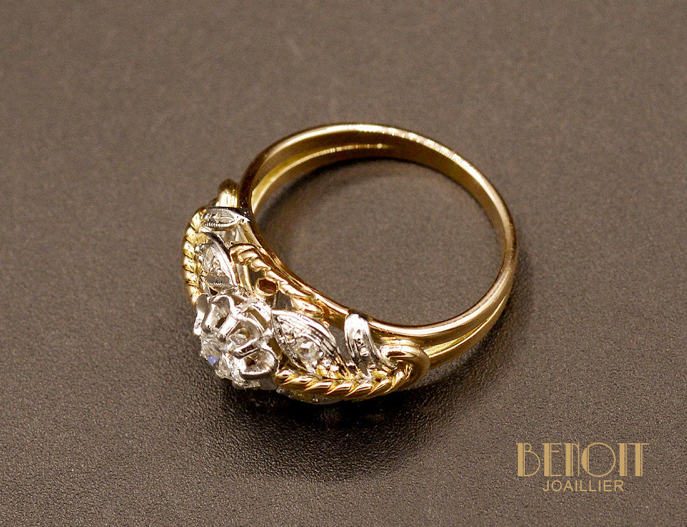 Bague Diamants torsades 1950 - Image 4