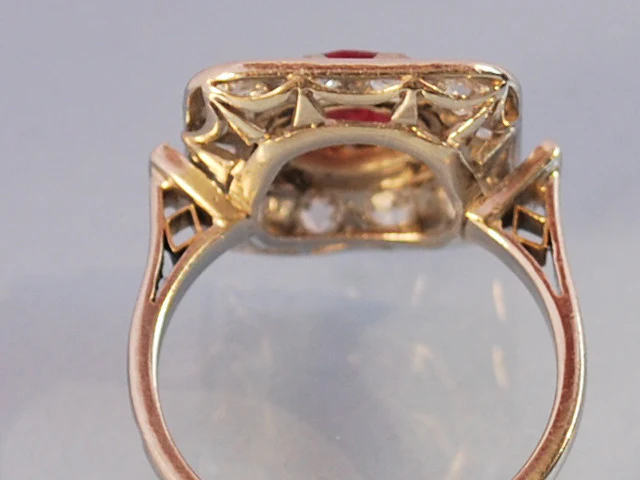 Bague diamants et rubis 1930 - Image 3