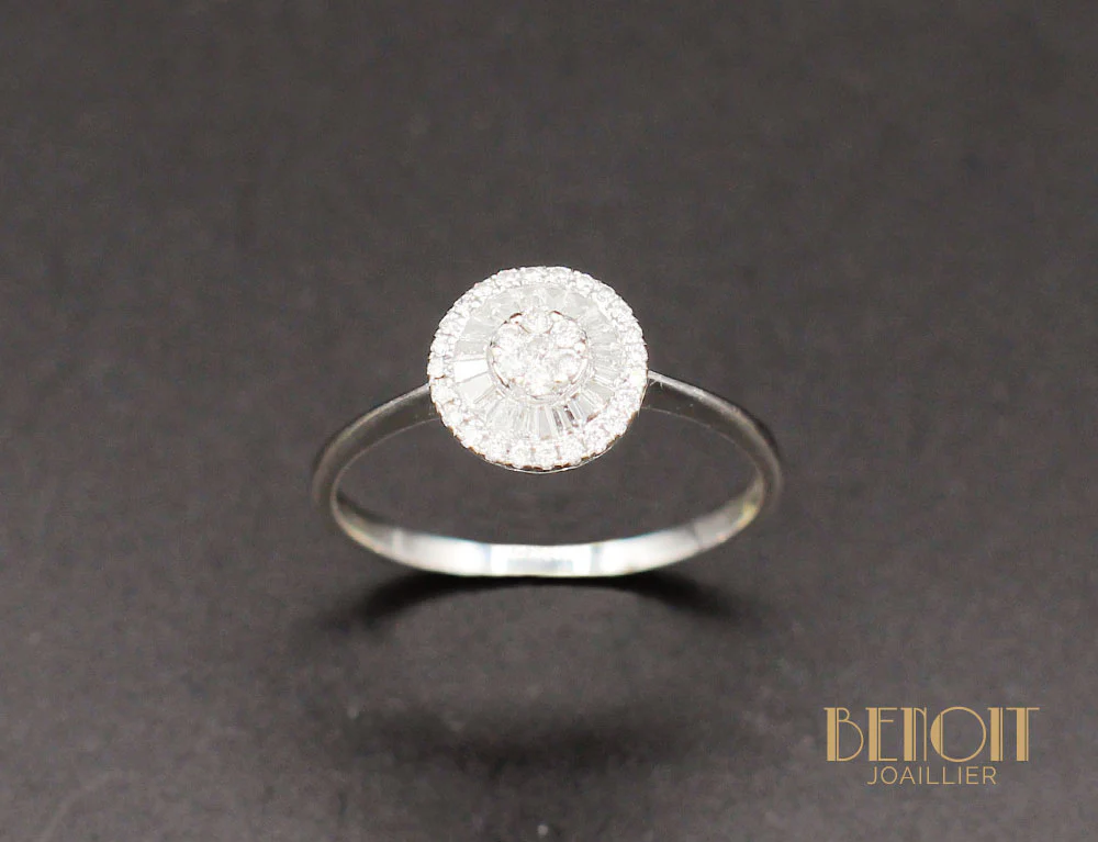 Bague Diamants Ronds et Baguettes - Image 2