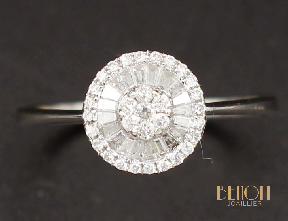 Bague Diamants Ronds et Baguettes - Image 3