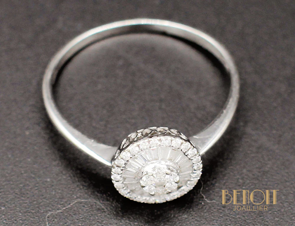 Bague Diamants Ronds et Baguettes - Image 4