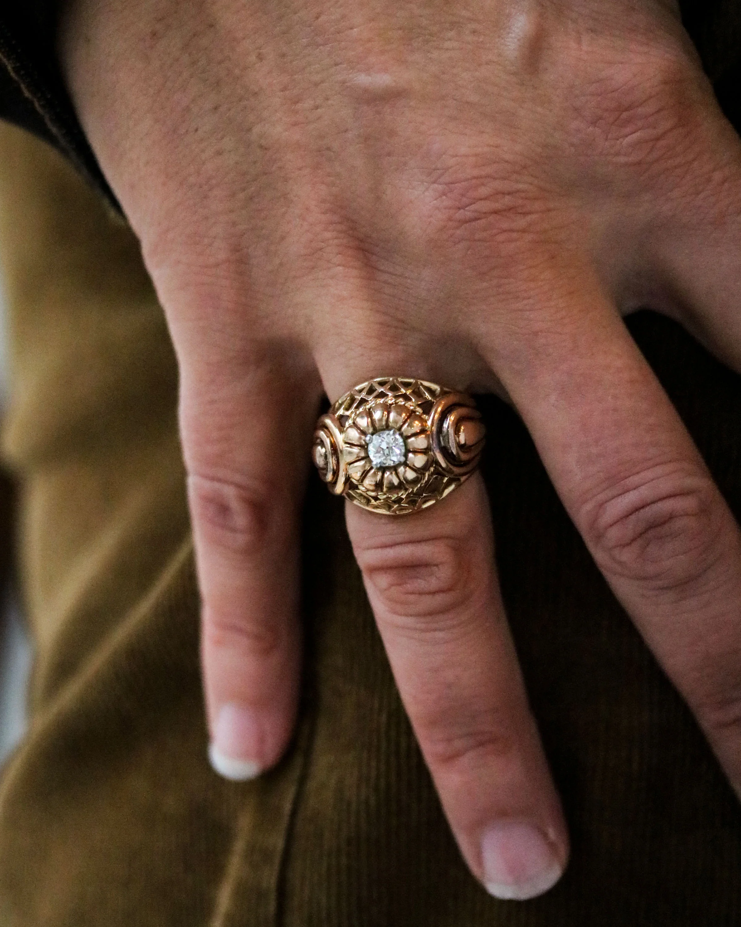 Bague Dôme 1950 Or Jaune et Diamant - Image 8