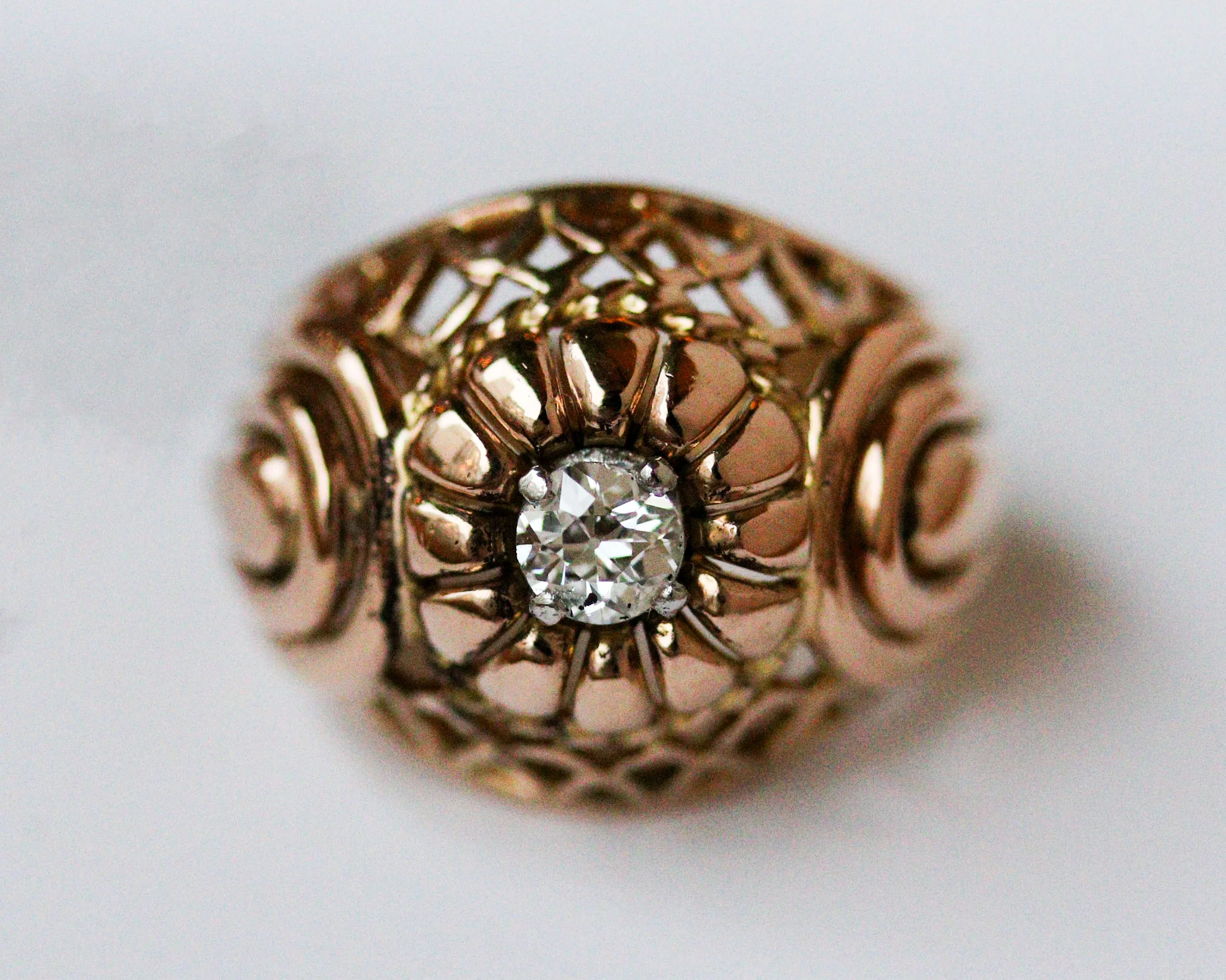 Bague Dôme 1950 Or Jaune et Diamant - Image 9