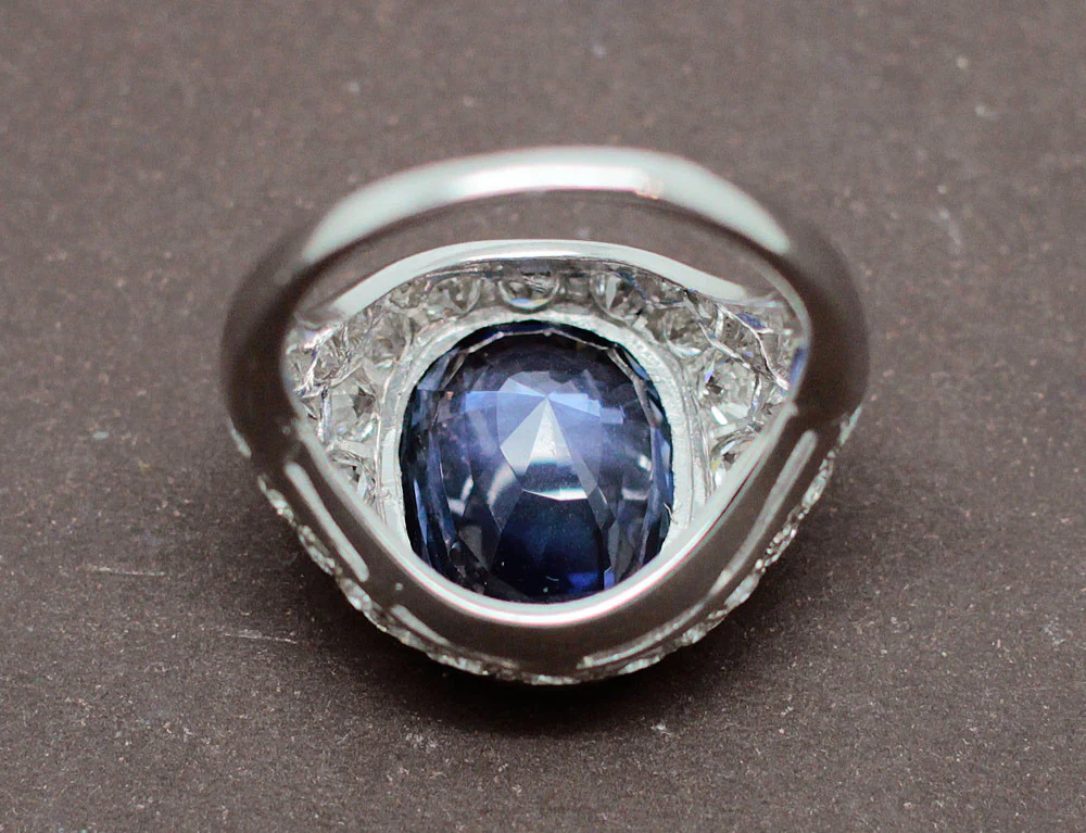 Bague Dôme Art Déco Saphir Birman - Image 8