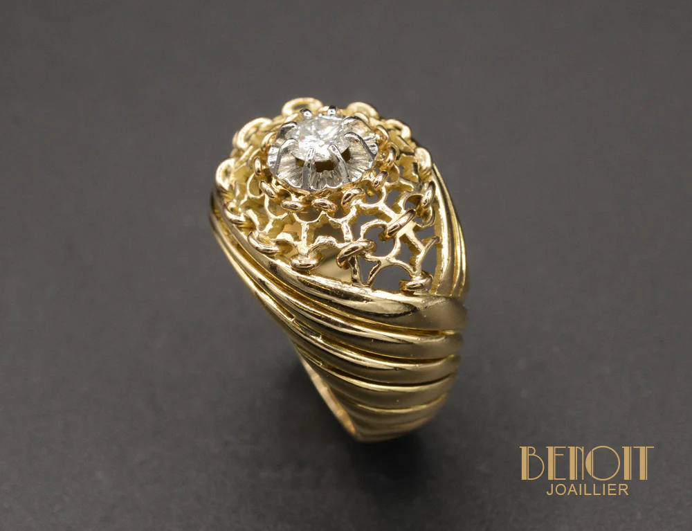 Bague Dôme Diamant 1950 - Image 3