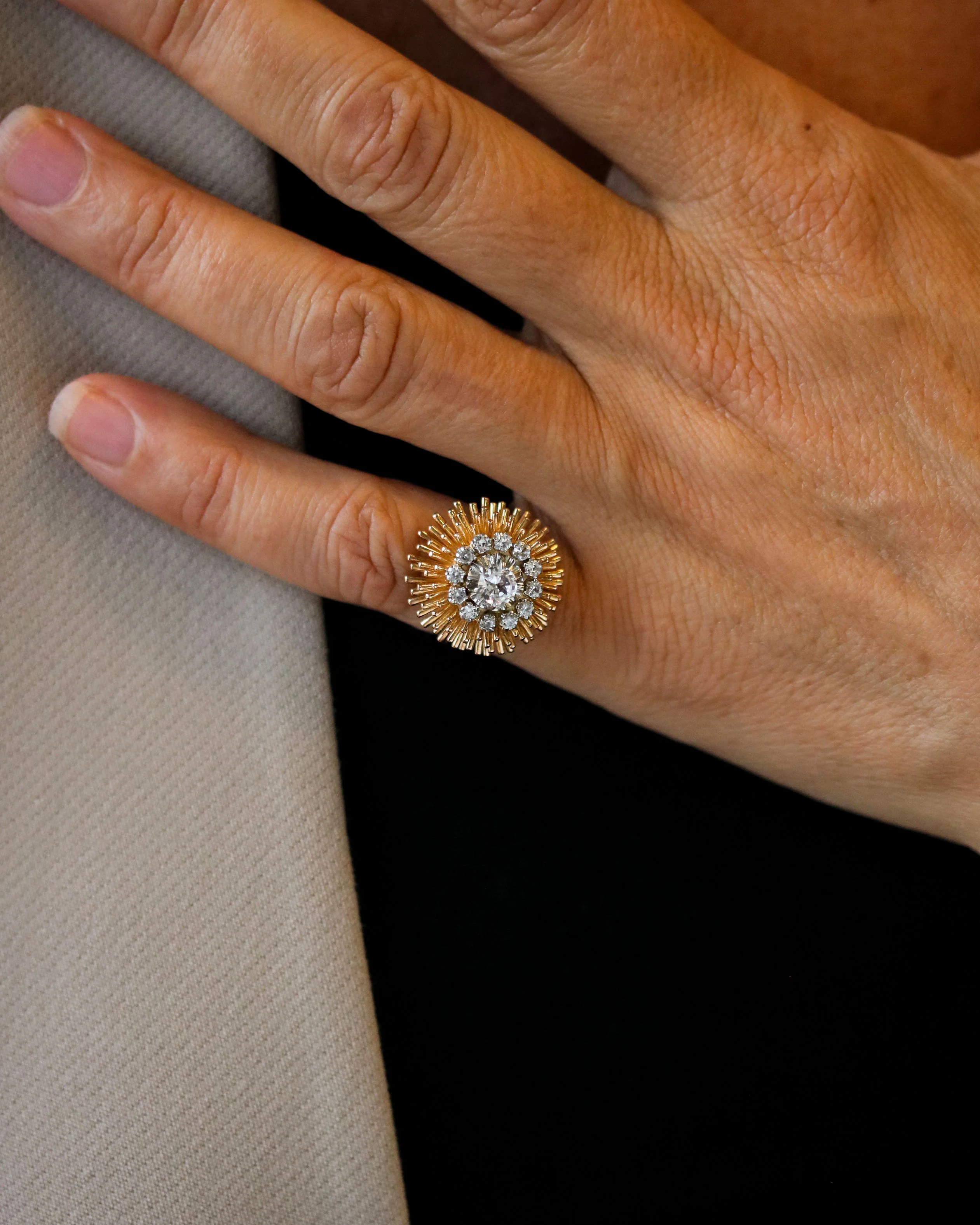 Bague Dôme Chardon Diamants Or et platine - Image 2