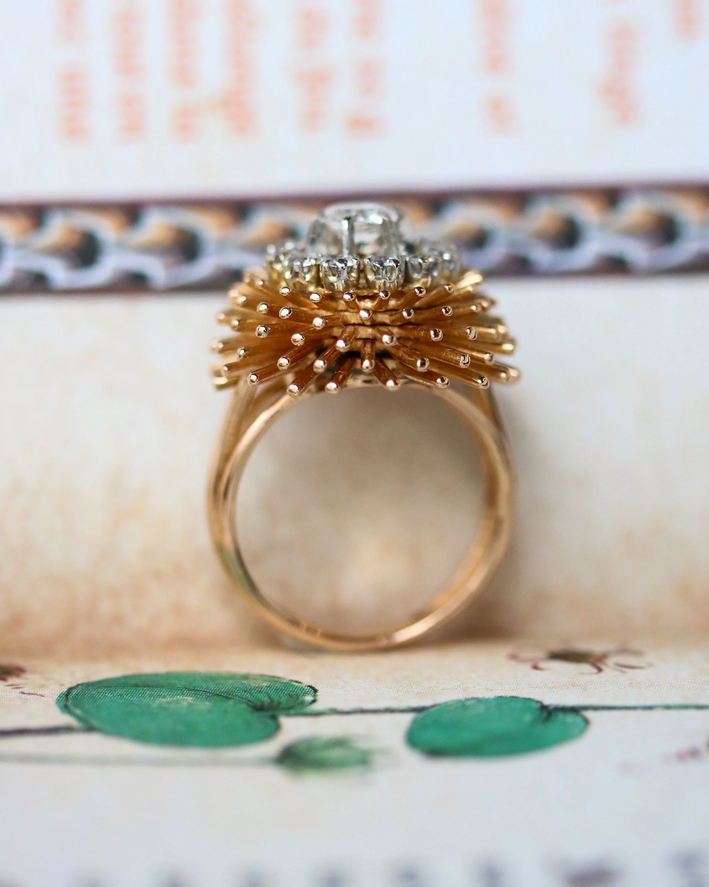 Bague Dôme Chardon Diamants Or et platine - Image 3