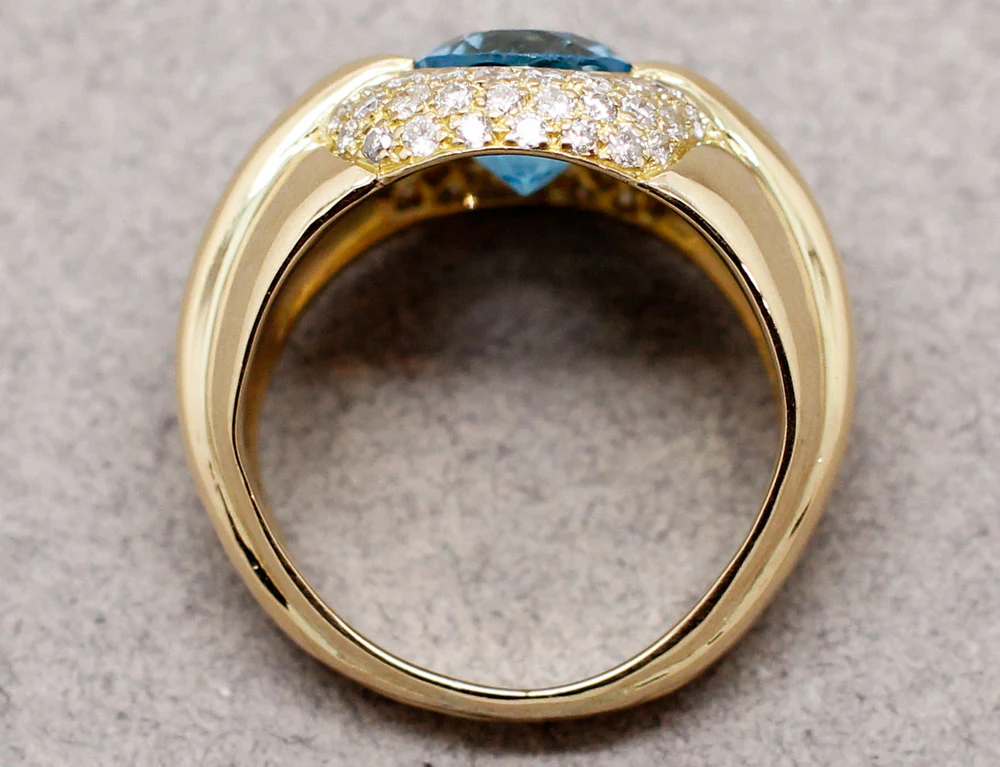 Bague Dôme Topaze Diamants - Image 5