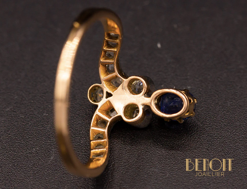 Bague Duchesse Saphir Diamants - Image 5