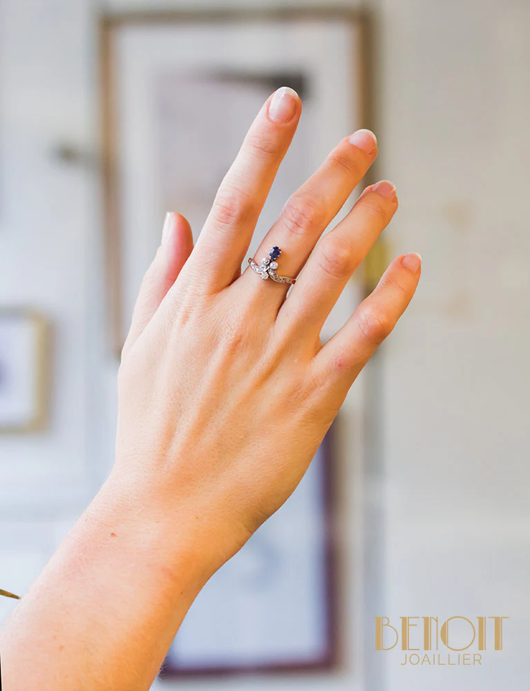 Bague Duchesse Saphir Diamants - Image 6
