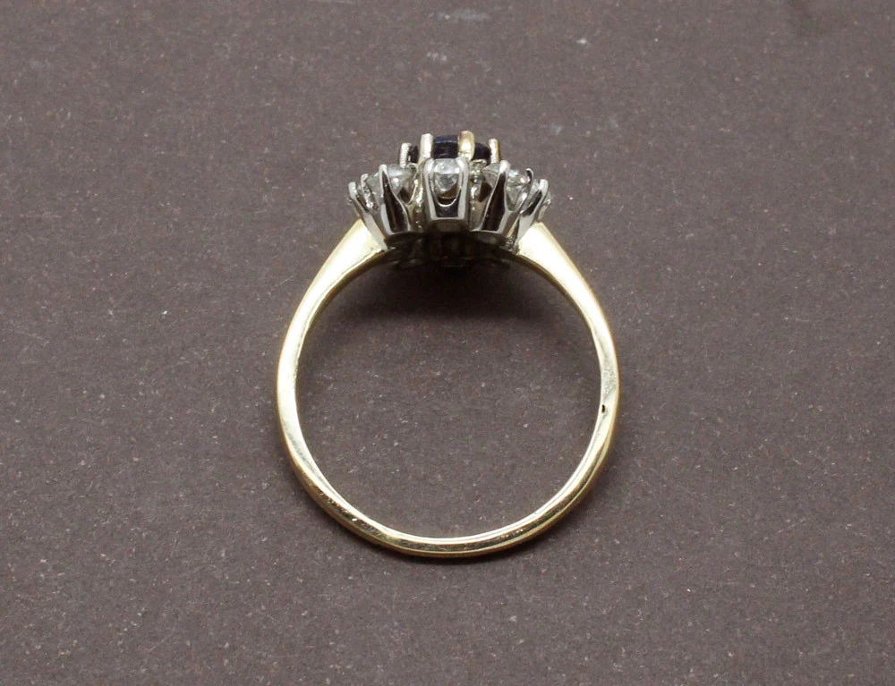 Bague Fleur Saphir et Diamants - Image 5
