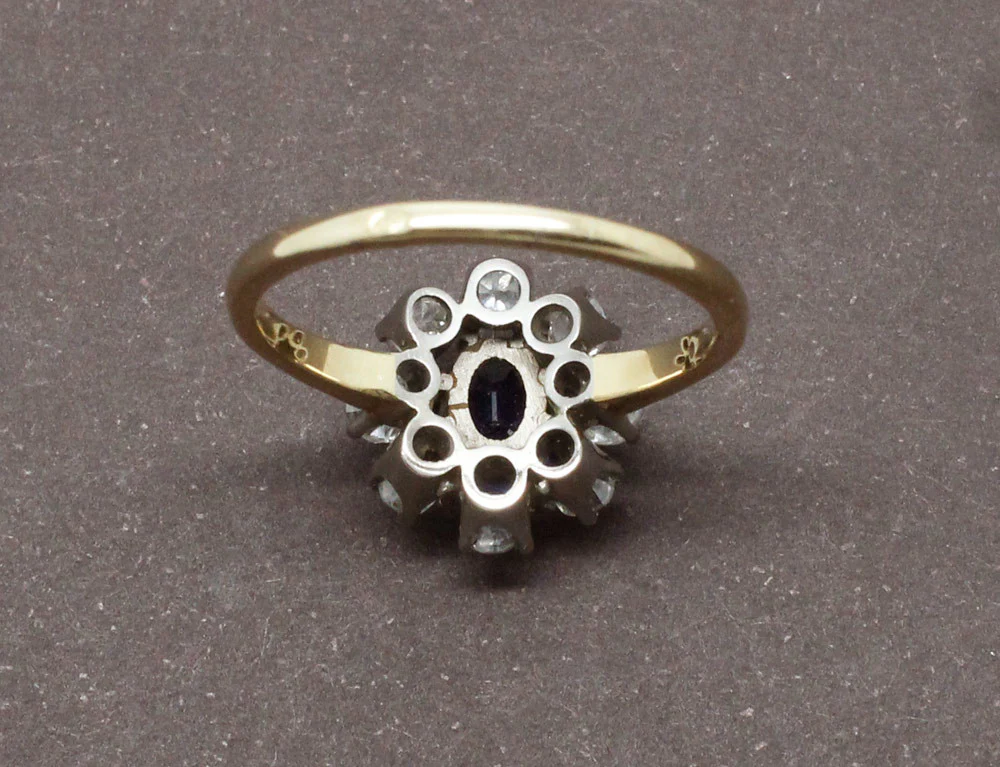 Bague Fleur Saphir et Diamants - Image 6