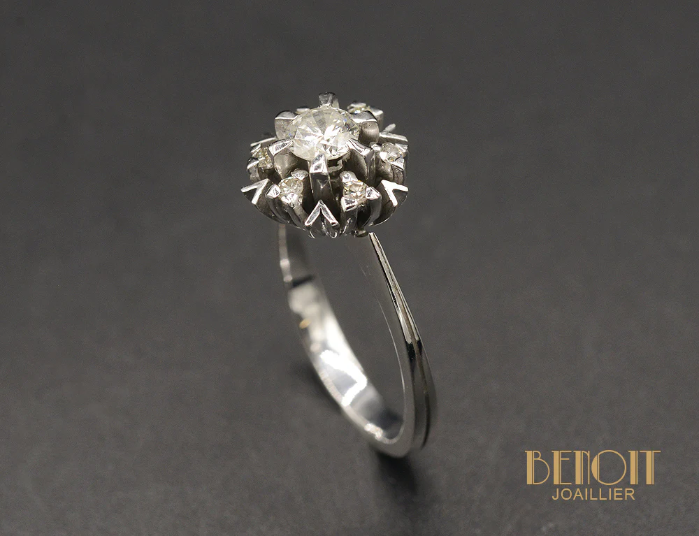 Bague Flocon Diamant Or blanc - Image 3