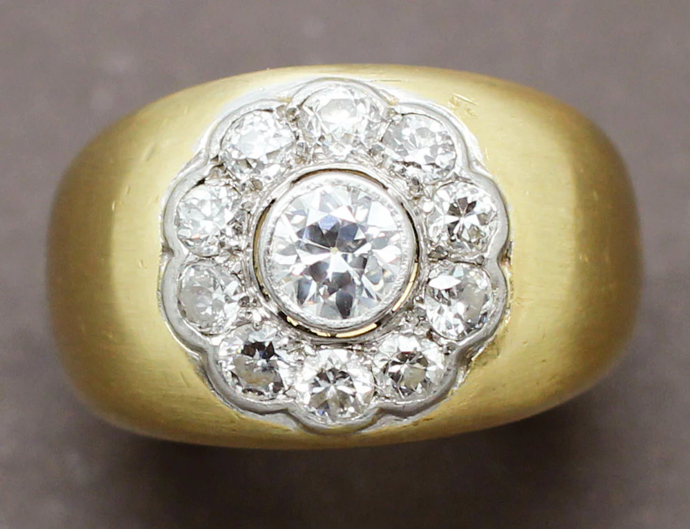Bague Jonc Brossé Fleur de Diamants - Image 3