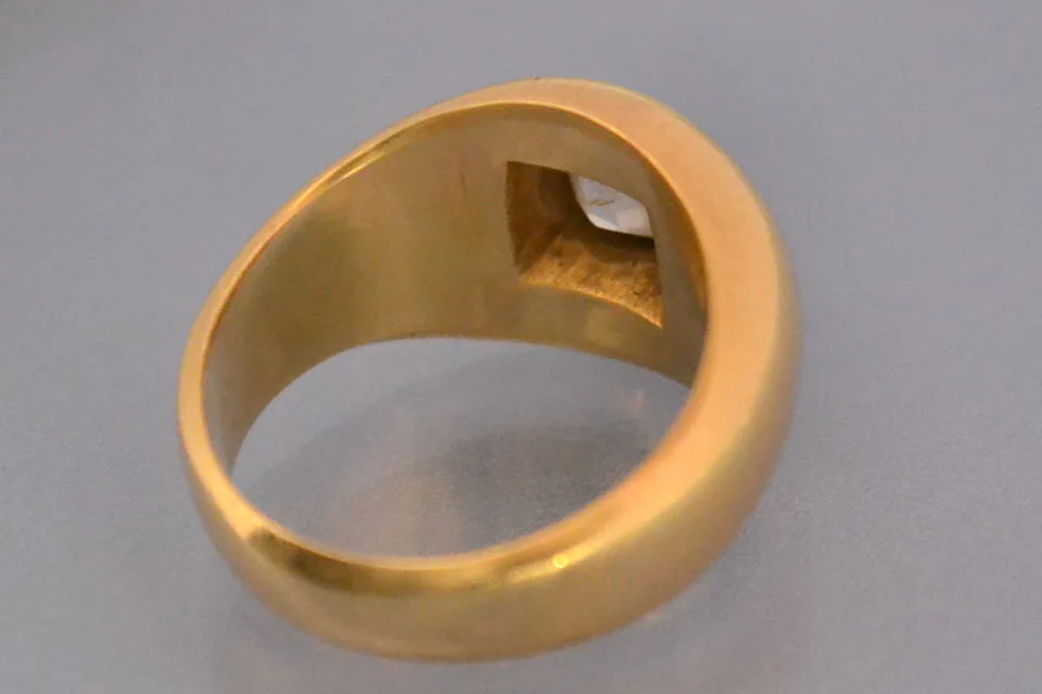 Bague jonc or jaune et diamant pour homme - Image 2