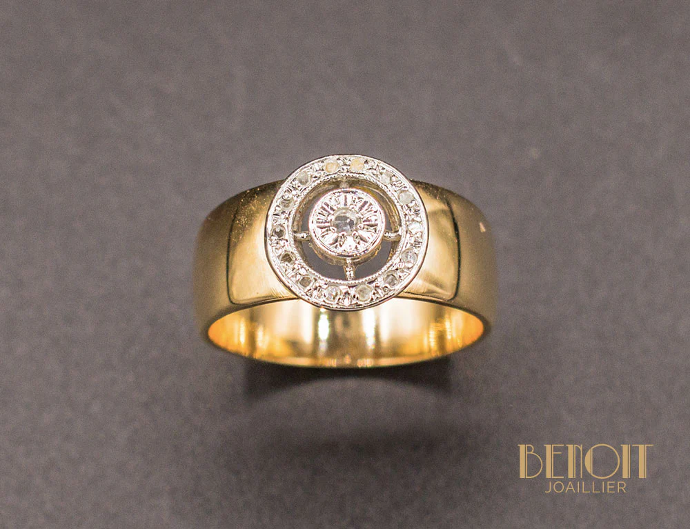 Bague Large Or Diamant - Image 2