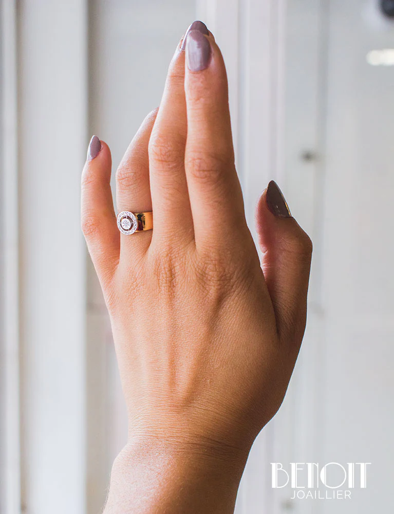 Bague Large Or Diamant - Image 6
