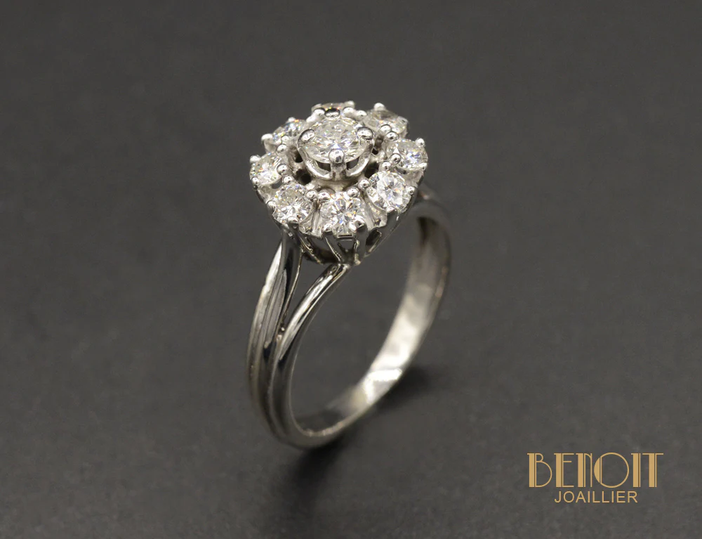 Bague Marguerite Diamants Années 1960