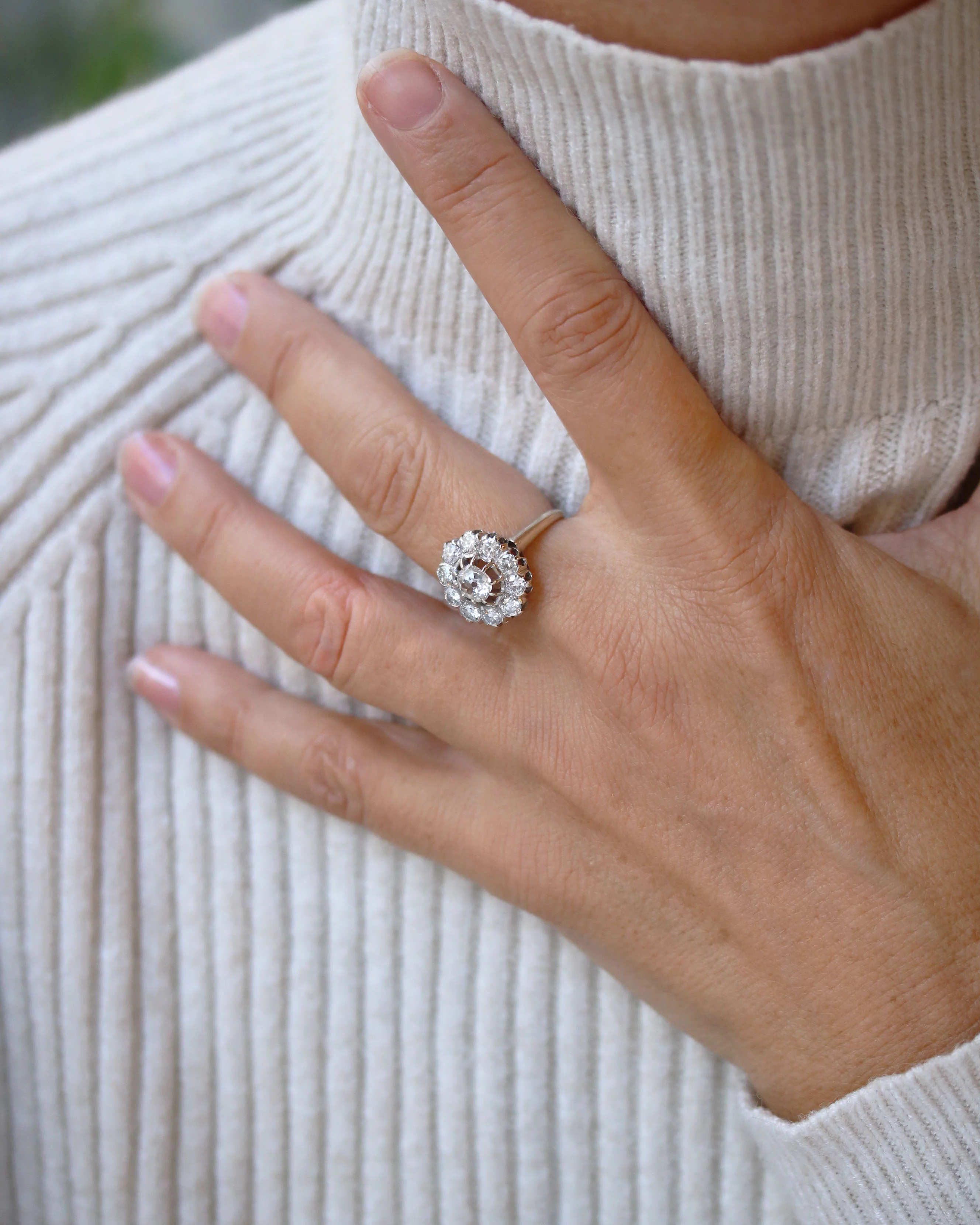 Bague Marguerite Diamants or Blanc - Image 2